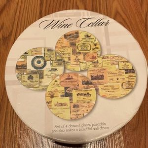 Vintage wine cellar plate set